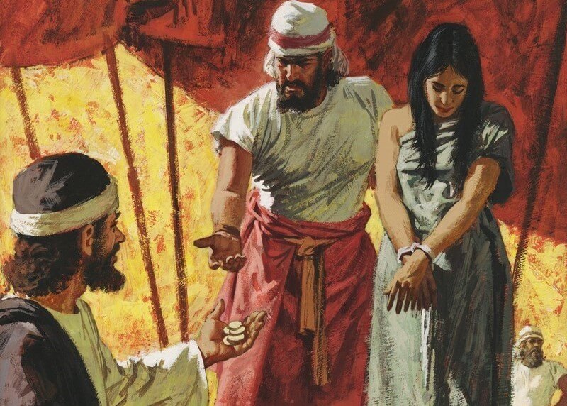 Hosea buys back his wife from slavery, symbolizing his plea for the Israelites to return to the Lord.