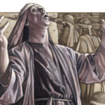 Hypocrite praying dramatically in public for his acts of devotion to be seen by others